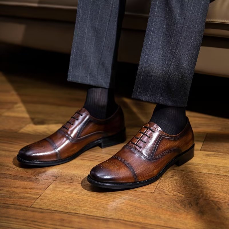 Formele Herenschoenen Luxe Lederen Elegantie Oxford-kledingschoenen - Koffie