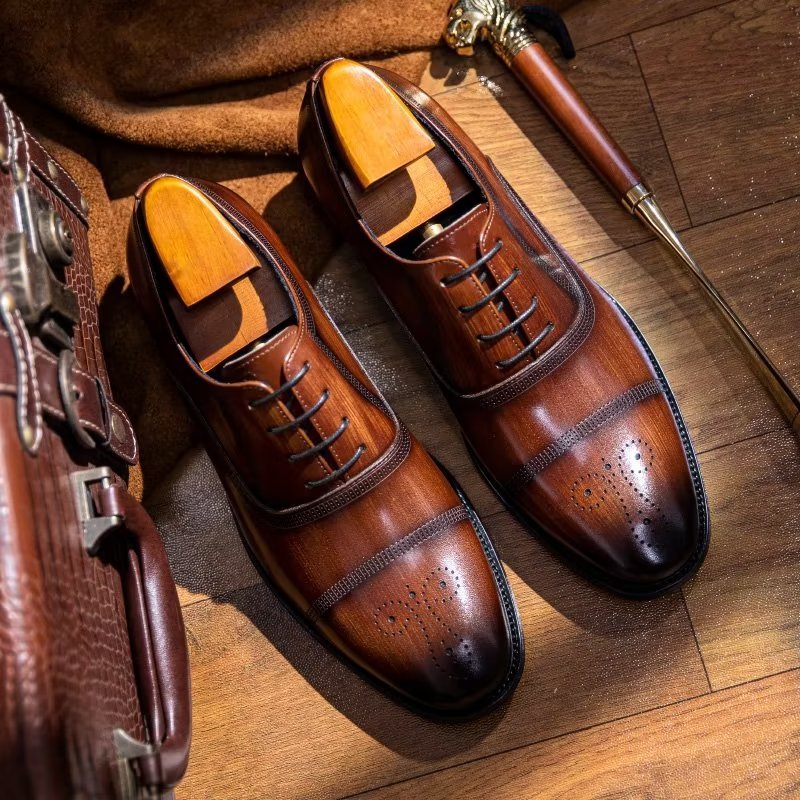 Formele Herenschoenen Luxe Lederen Elegantie Oxford-kledingschoenen - Koffie