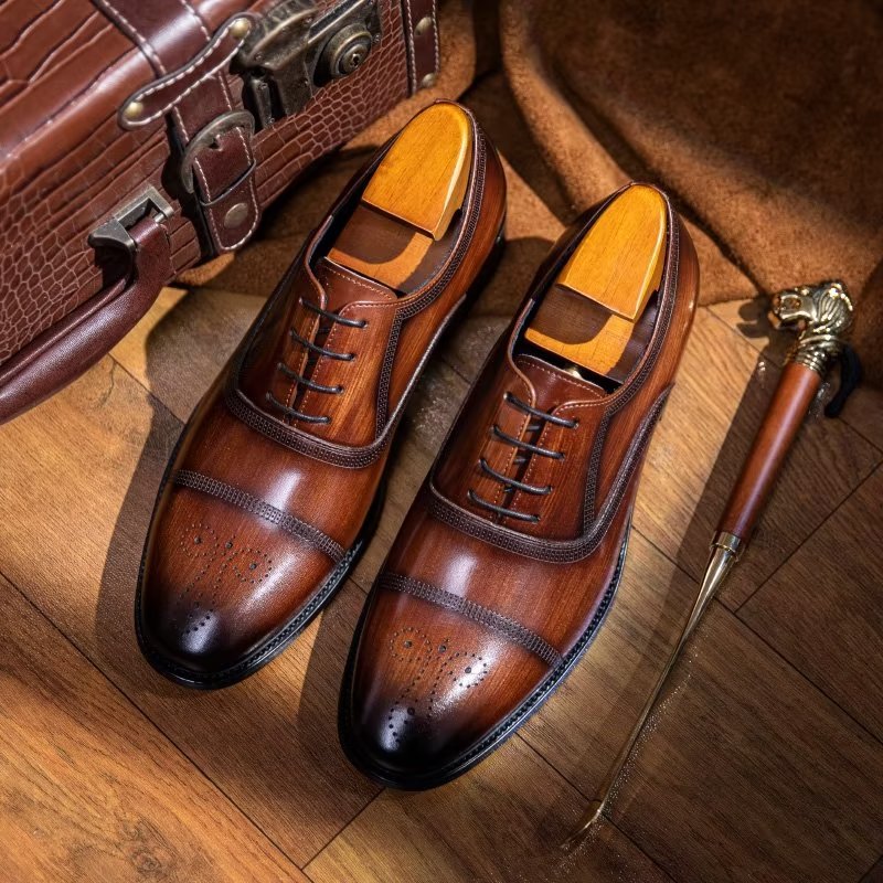 Formele Herenschoenen Luxe Lederen Elegantie Oxford-kledingschoenen - Koffie