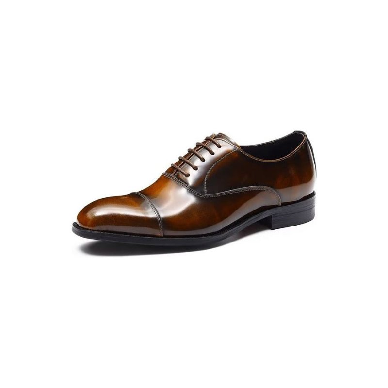 Formele Herenschoenen Luxe Lederen Oxford-schoenen Met Ronde Neus - Koffie