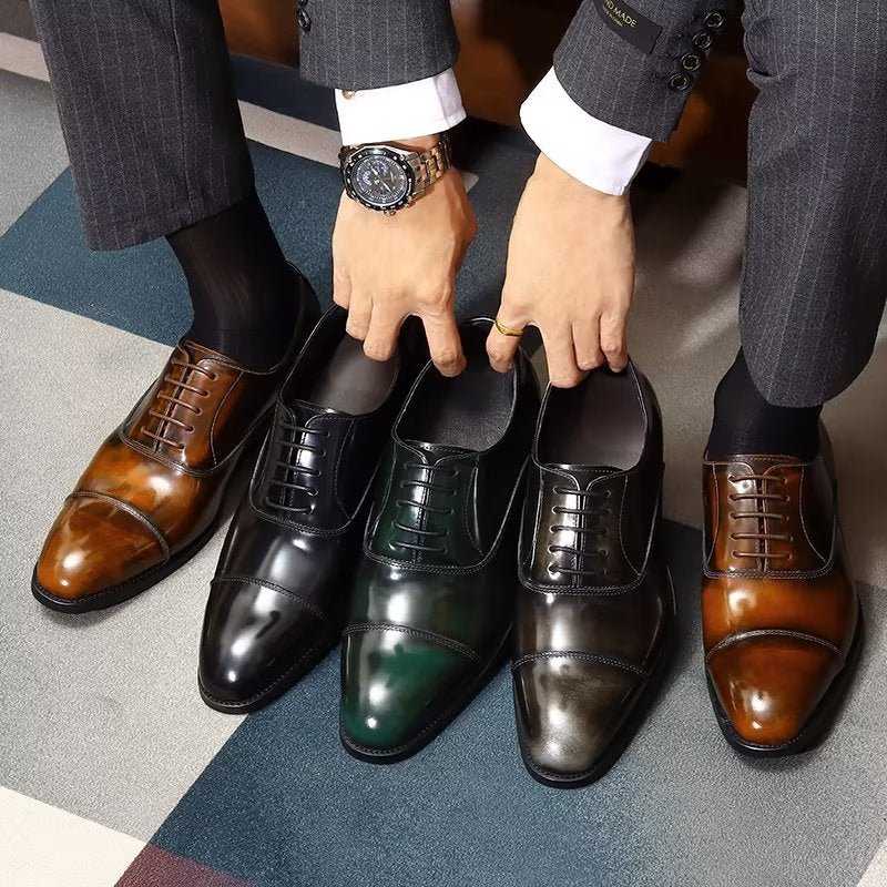 Formele Herenschoenen Luxe Lederen Oxford-schoenen Met Ronde Neus - Koffie