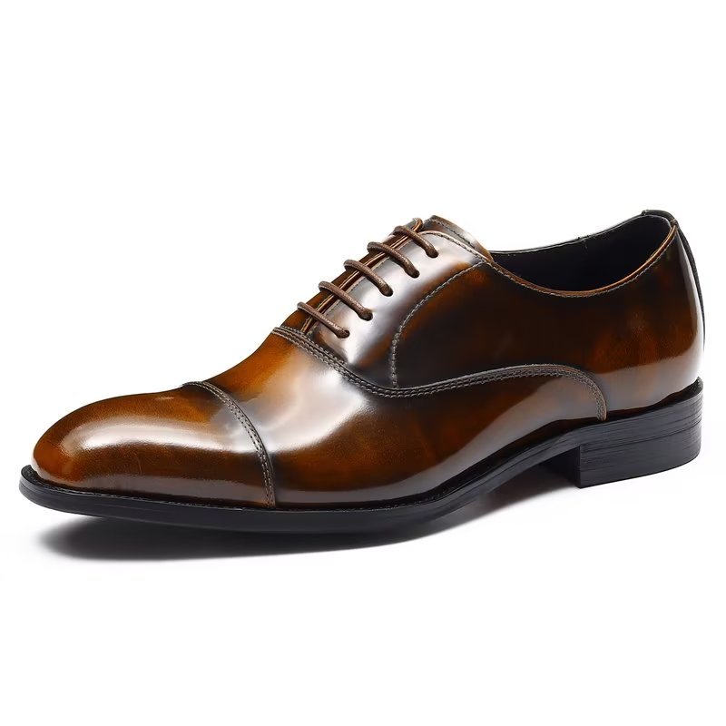 Formele Herenschoenen Luxe Lederen Oxford-schoenen Met Ronde Neus - Koffie