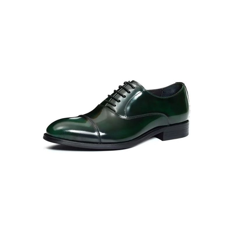 Formele Herenschoenen Luxe Lederen Oxford-schoenen Met Ronde Neus - Groen