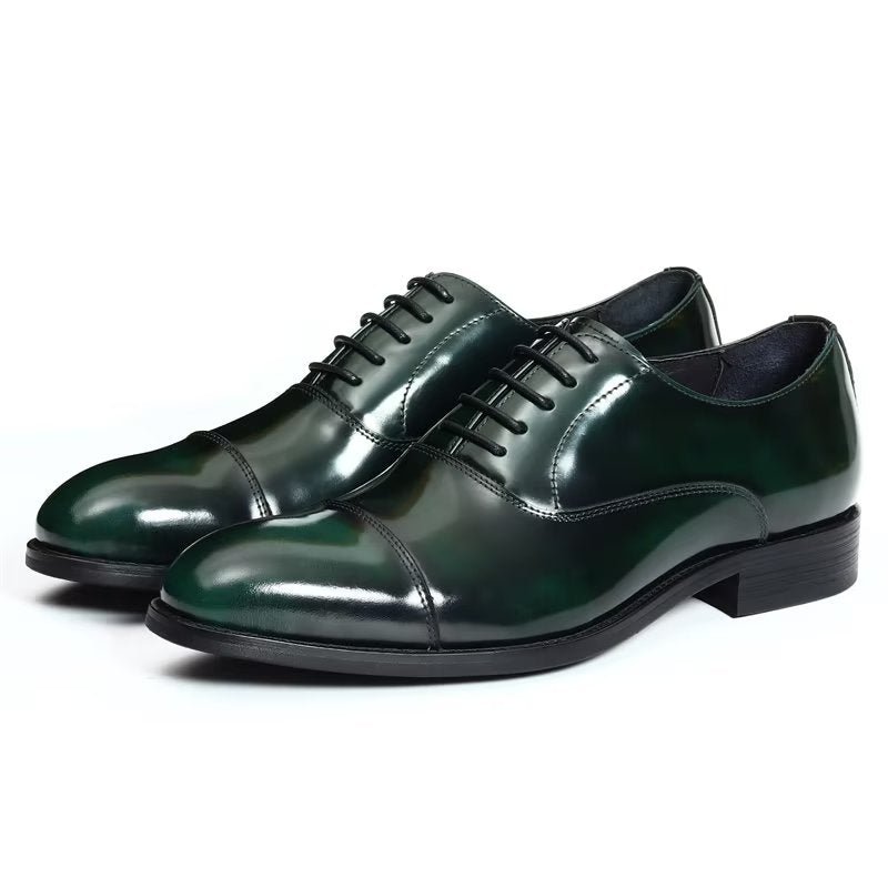 Formele Herenschoenen Luxe Lederen Oxford-schoenen Met Ronde Neus - Groen