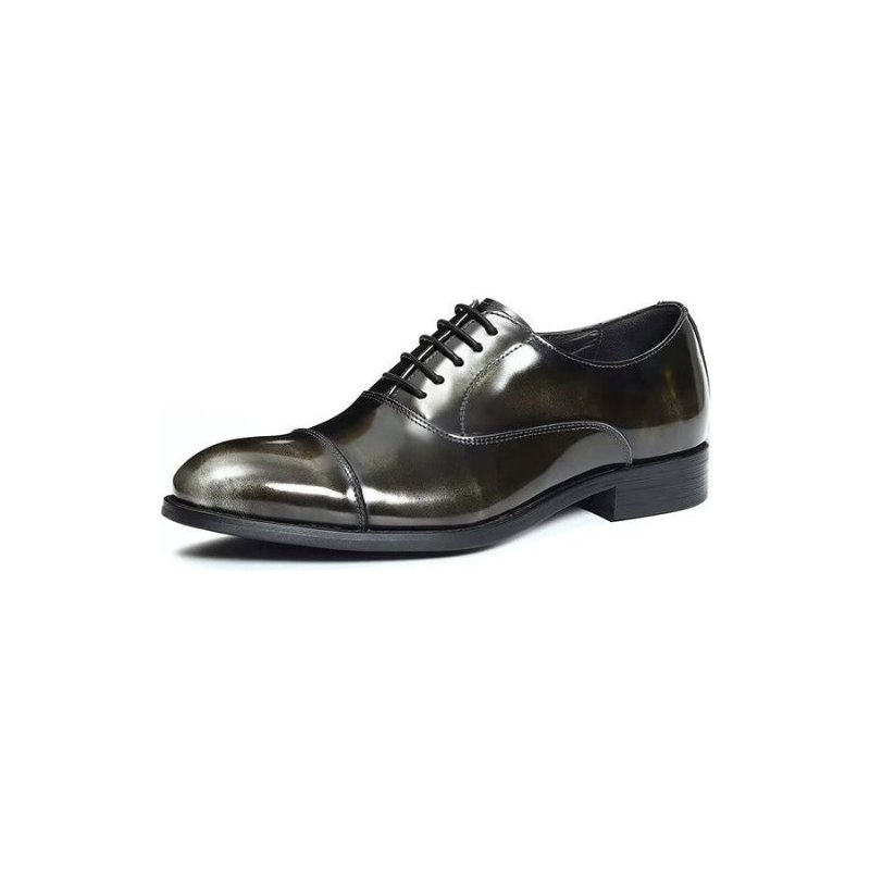 Formele Herenschoenen Luxe Lederen Oxford-schoenen Met Ronde Neus - Grijs