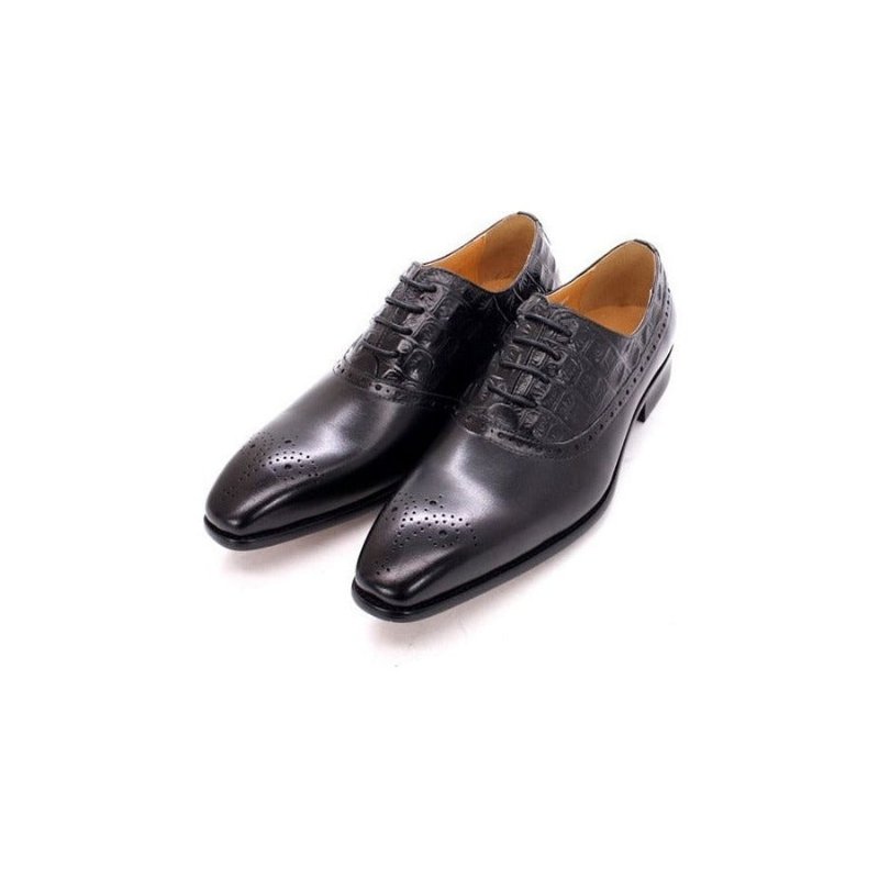 Formele Herenschoenen Luxe Leren Brogue Oxford-schoenen - Zwart