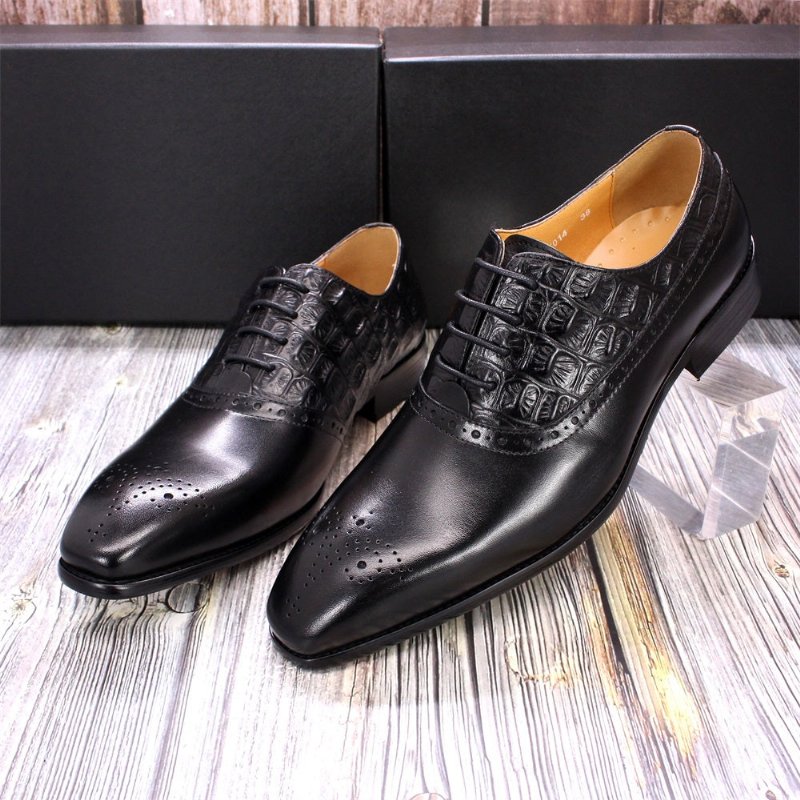 Formele Herenschoenen Luxe Leren Brogue Oxford-schoenen - Zwart