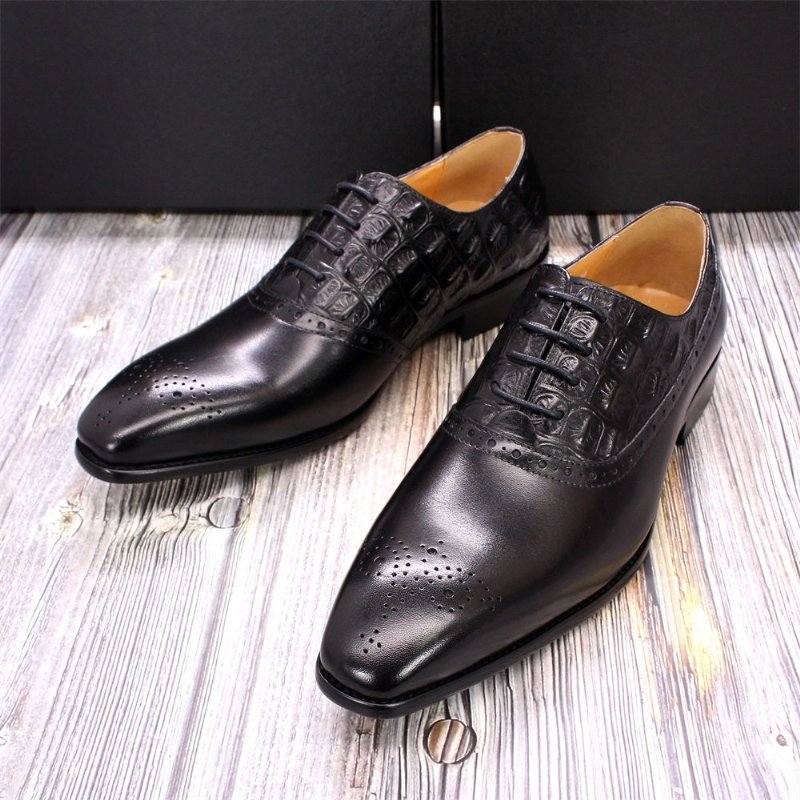 Formele Herenschoenen Luxe Leren Brogue Oxford-schoenen - Zwart