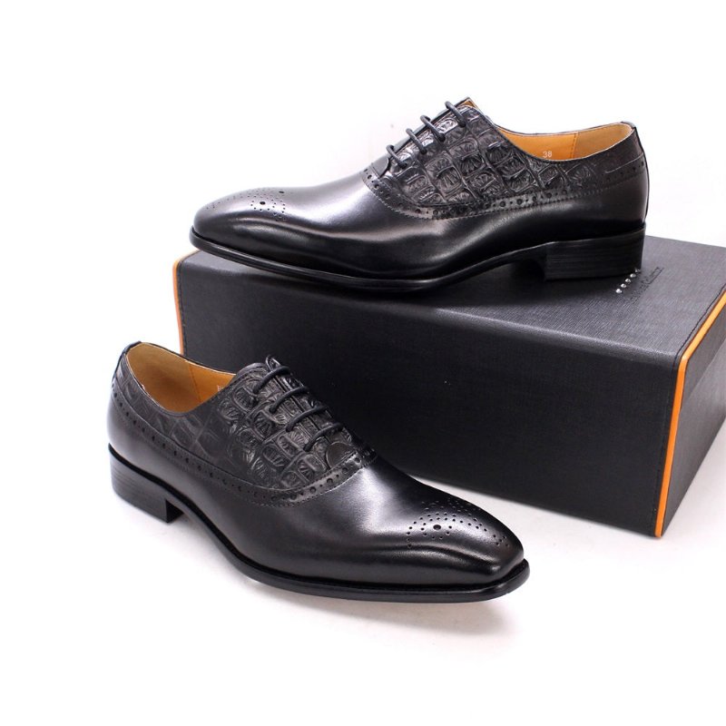 Formele Herenschoenen Luxe Leren Brogue Oxford-schoenen - Zwart