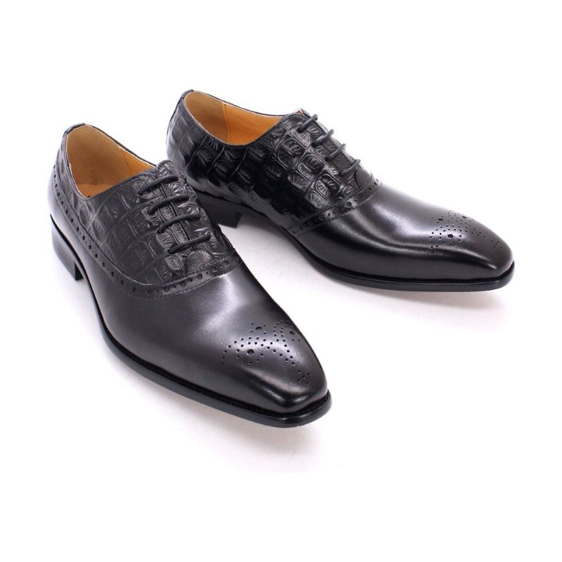 Formele Herenschoenen Luxe Leren Brogue Oxford-schoenen - Zwart