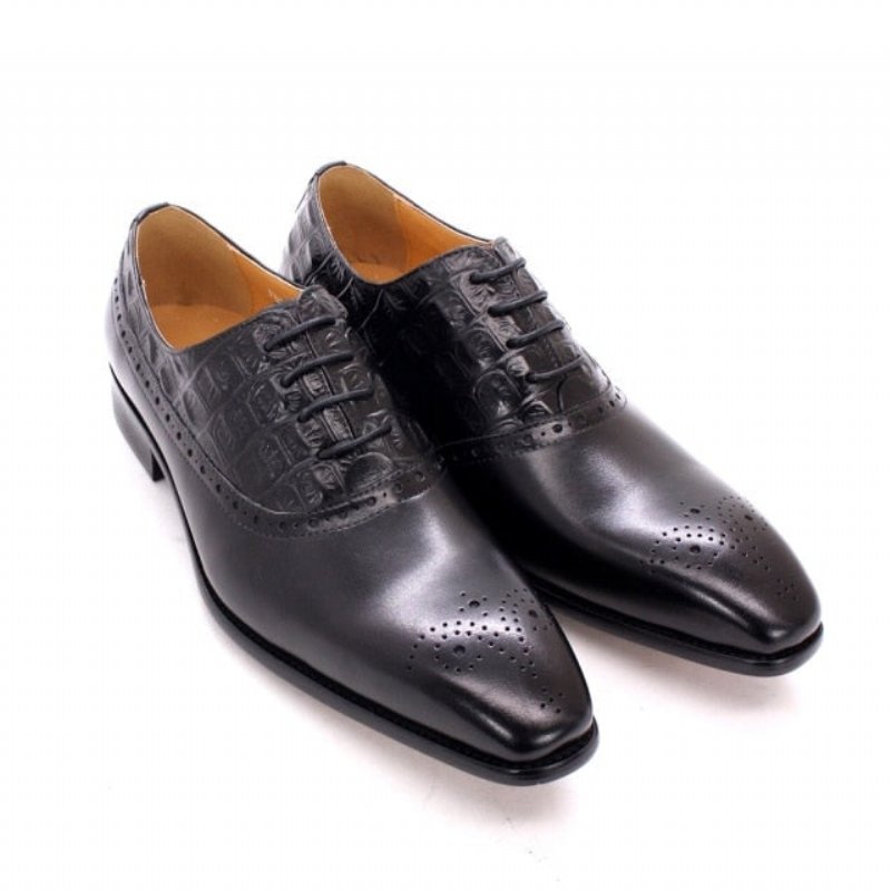 Formele Herenschoenen Luxe Leren Brogue Oxford-schoenen - Zwart