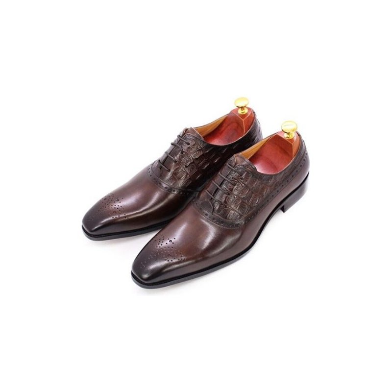 Formele Herenschoenen Luxe Leren Brogue Oxford-schoenen - Koffie