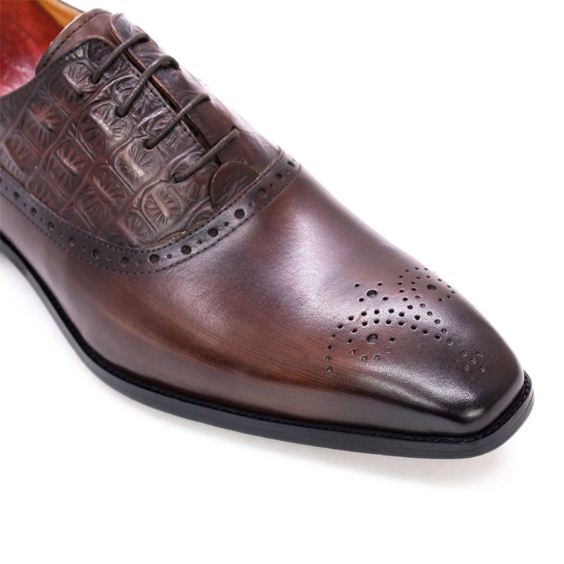 Formele Herenschoenen Luxe Leren Brogue Oxford-schoenen - Koffie