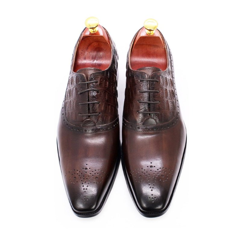 Formele Herenschoenen Luxe Leren Brogue Oxford-schoenen - Koffie