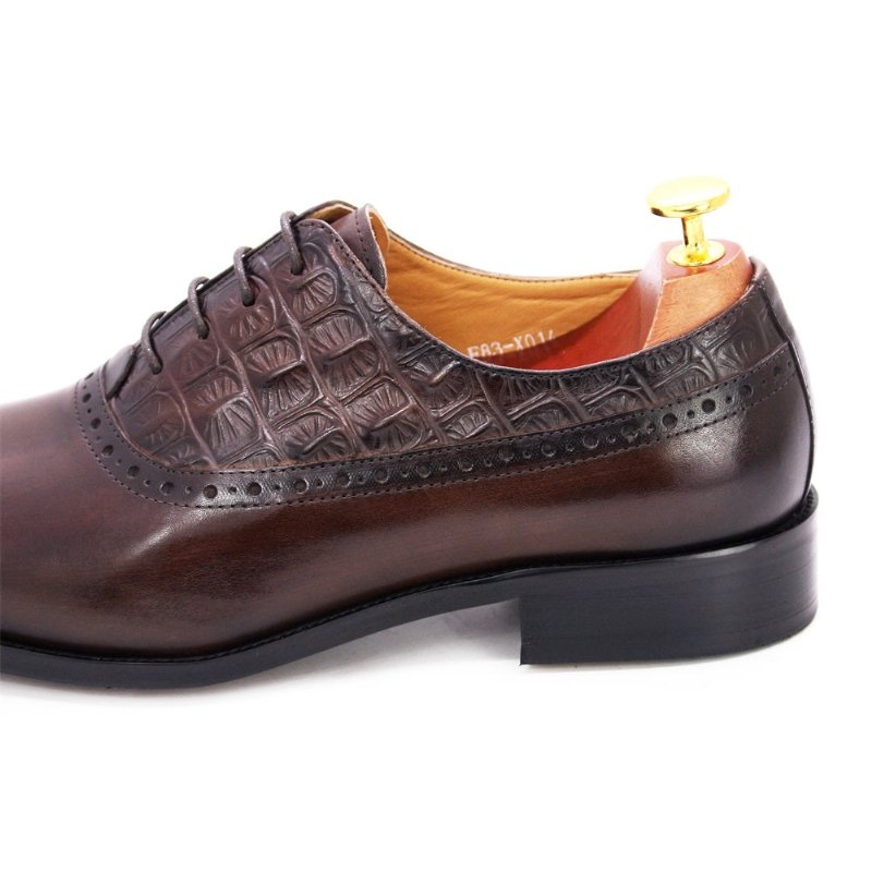 Formele Herenschoenen Luxe Leren Brogue Oxford-schoenen - Koffie