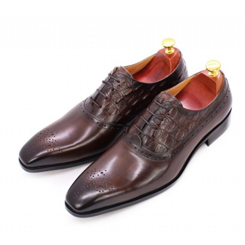 Formele Herenschoenen Luxe Leren Brogue Oxford-schoenen - Koffie