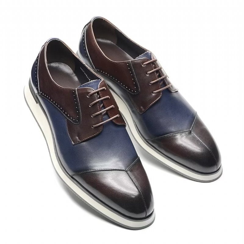 Formele Herenschoenen Luxe Leren Nette Schoenen - Blauw