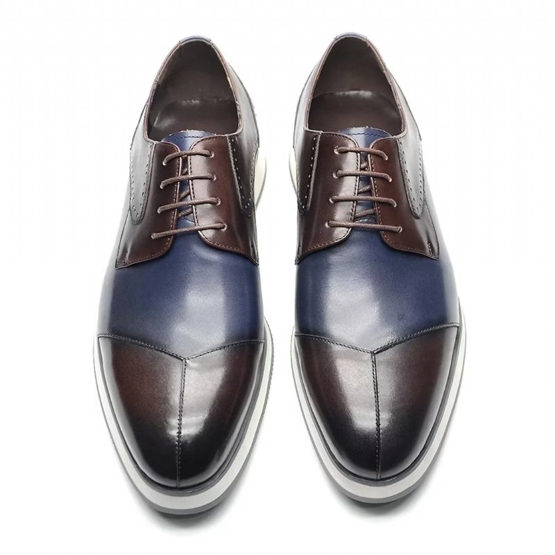 Formele Herenschoenen Luxe Leren Nette Schoenen - Blauw