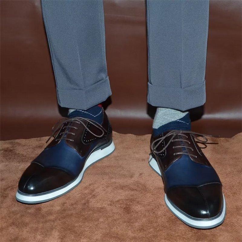 Formele Herenschoenen Luxe Leren Nette Schoenen - Blauw