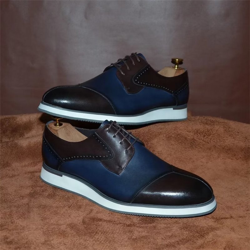 Formele Herenschoenen Luxe Leren Nette Schoenen - Blauw