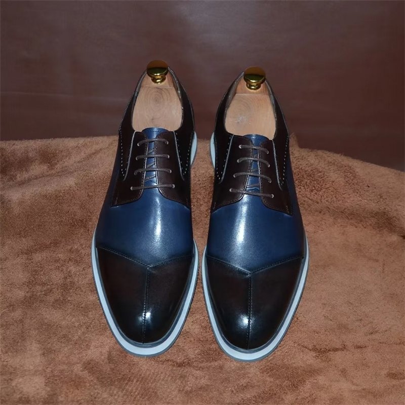 Formele Herenschoenen Luxe Leren Nette Schoenen - Blauw