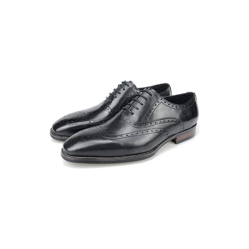 Formele Herenschoenen Luxe Leren Platform Oxford-kledingschoenen - Zwart