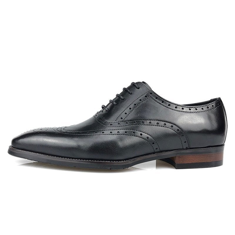 Formele Herenschoenen Luxe Leren Platform Oxford-kledingschoenen - Zwart