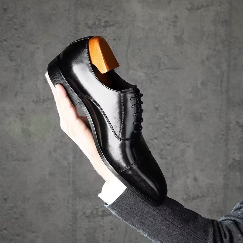 Formele Herenschoenen Luxe Oxford-schoenen Met Glad Patroon - Zwart