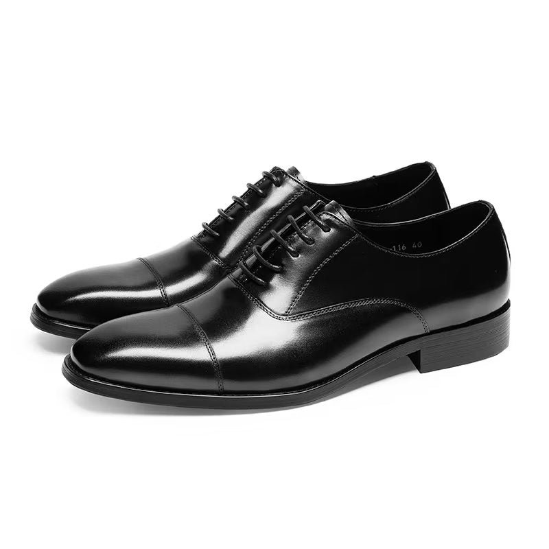 Formele Herenschoenen Luxe Oxford-schoenen Met Glad Patroon - Zwart