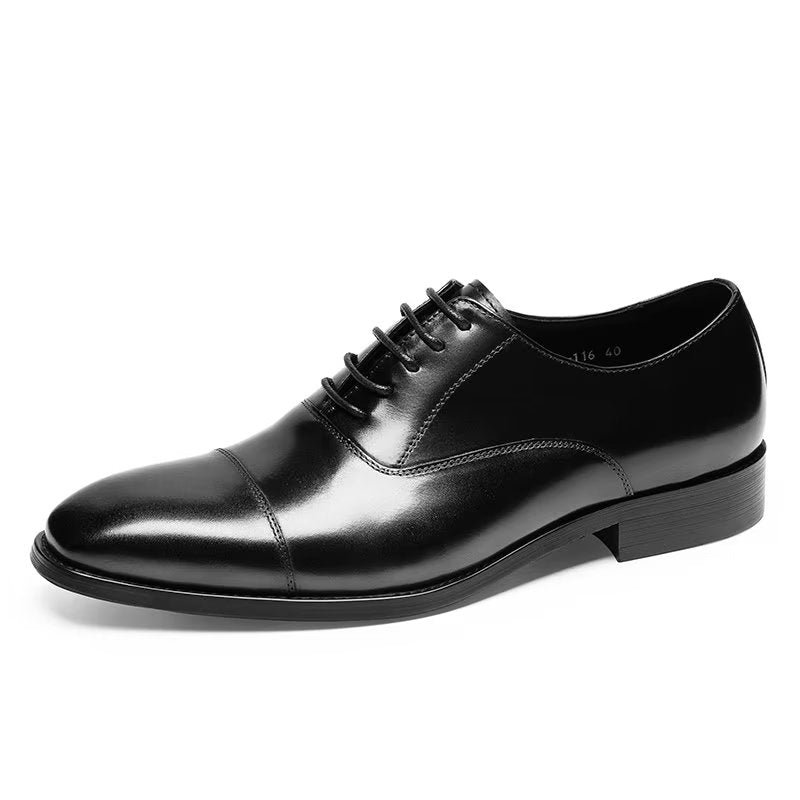 Formele Herenschoenen Luxe Oxford-schoenen Met Glad Patroon - Zwart