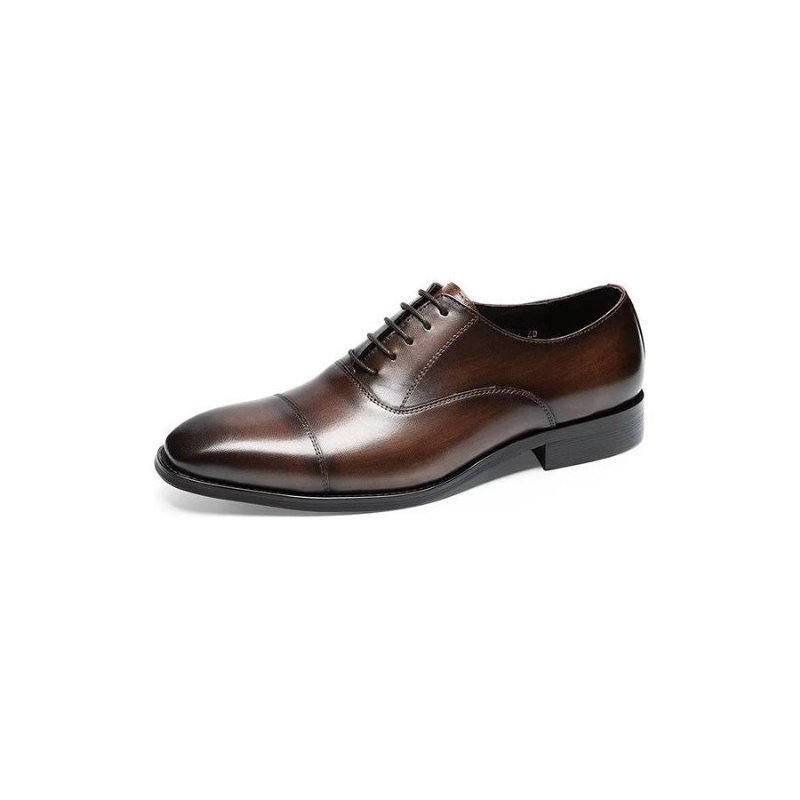 Formele Herenschoenen Luxe Oxford-schoenen Met Glad Patroon - Koffie