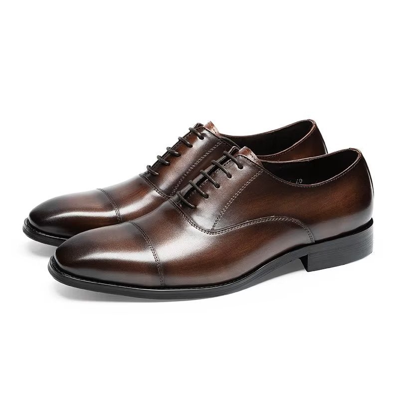 Formele Herenschoenen Luxe Oxford-schoenen Met Glad Patroon - Koffie