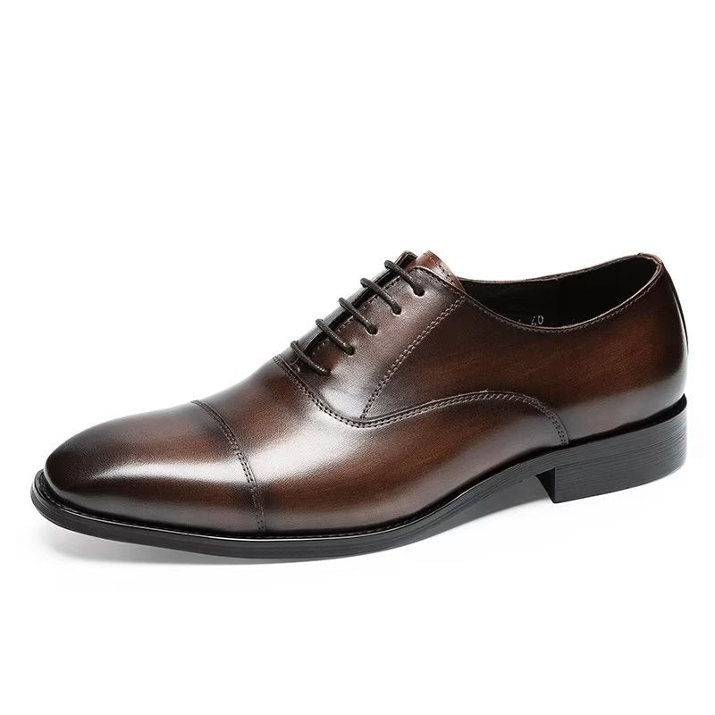 Formele Herenschoenen Luxe Oxford-schoenen Met Glad Patroon - Koffie