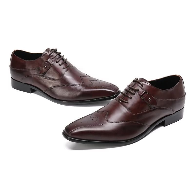 Formele Herenschoenen Luxe Oxford-schoenen Met Vierkante Neus - Koffie