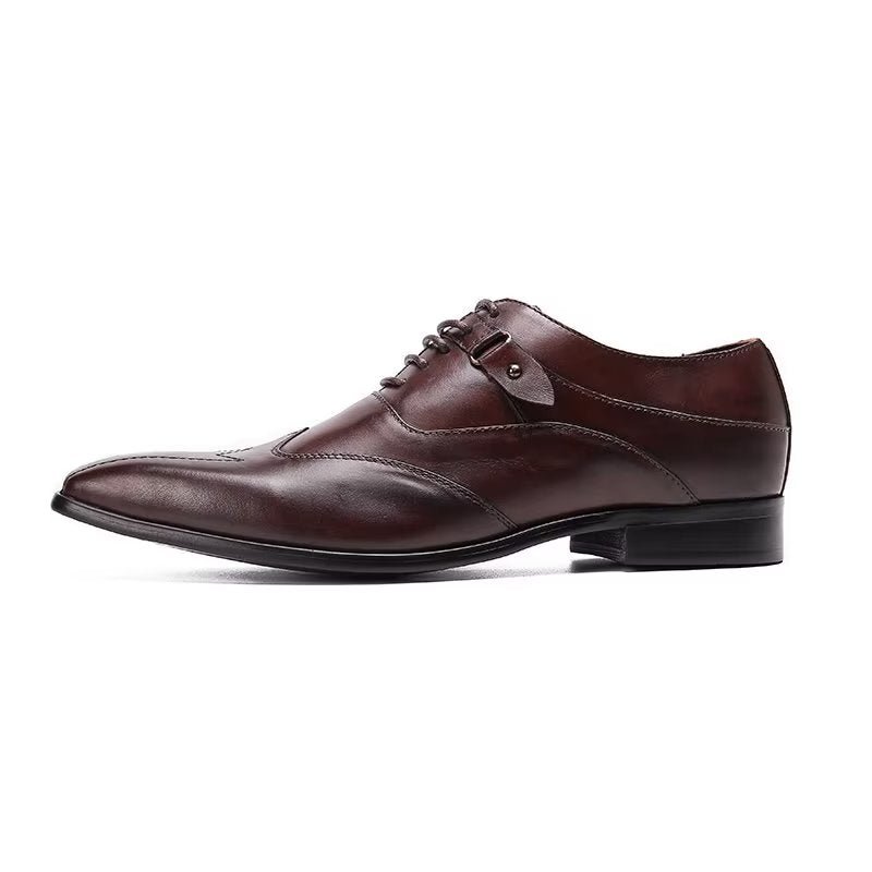 Formele Herenschoenen Luxe Oxford-schoenen Met Vierkante Neus - Koffie