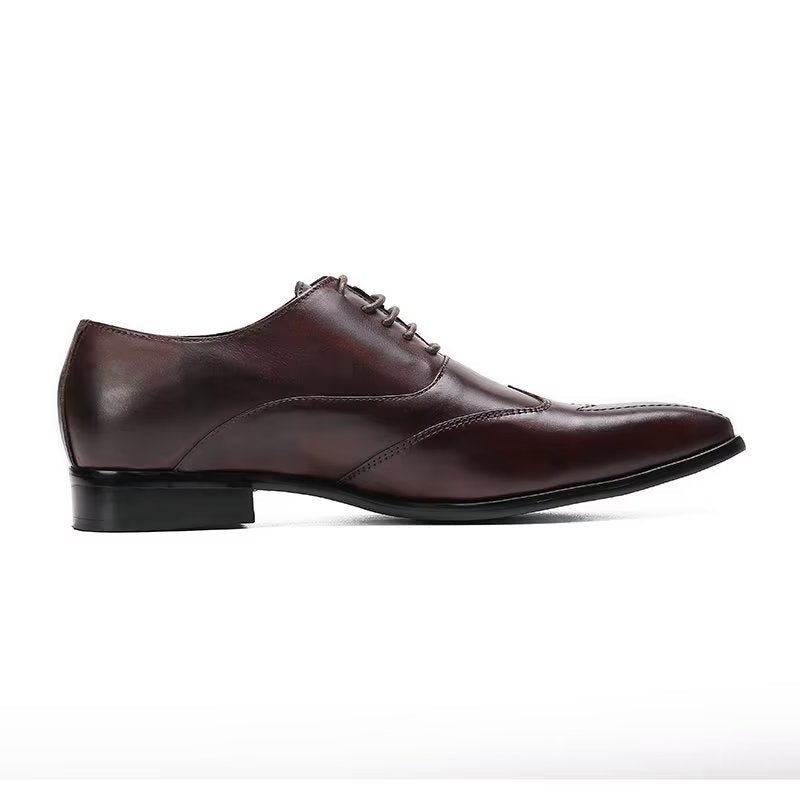 Formele Herenschoenen Luxe Oxford-schoenen Met Vierkante Neus - Koffie