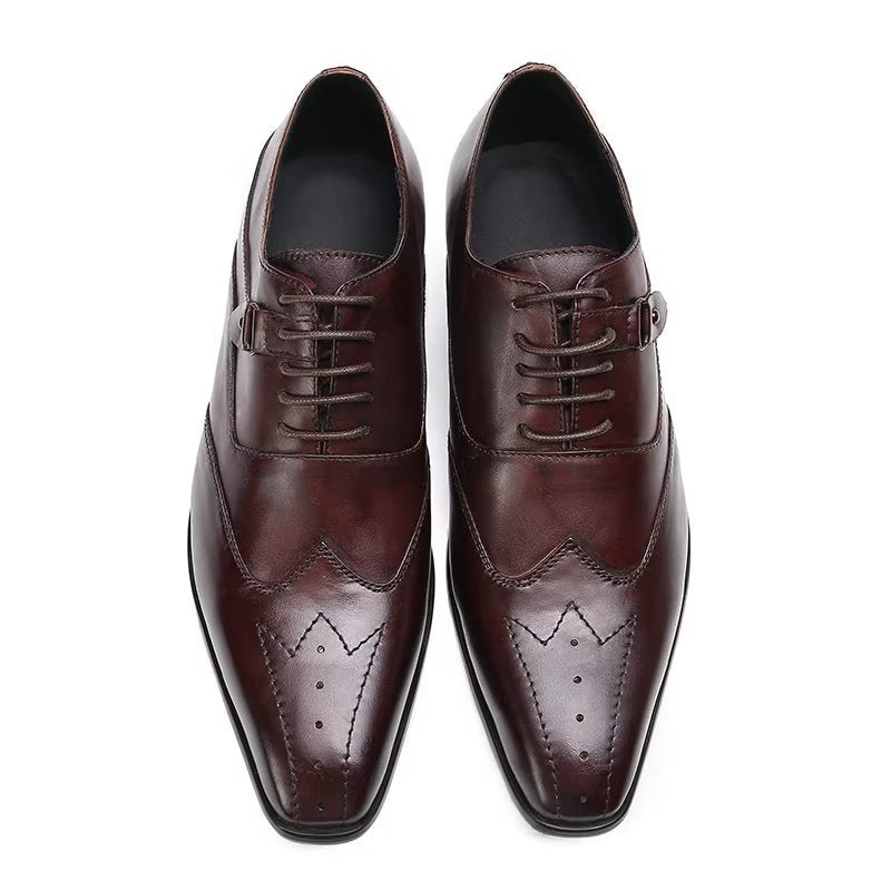 Formele Herenschoenen Luxe Oxford-schoenen Met Vierkante Neus - Koffie