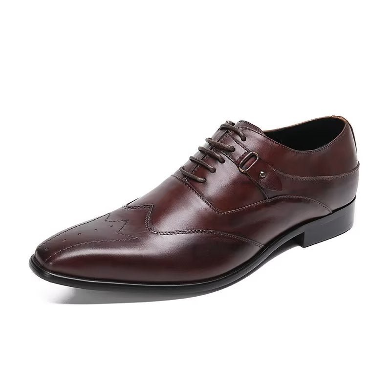 Formele Herenschoenen Luxe Oxford-schoenen Met Vierkante Neus - Koffie