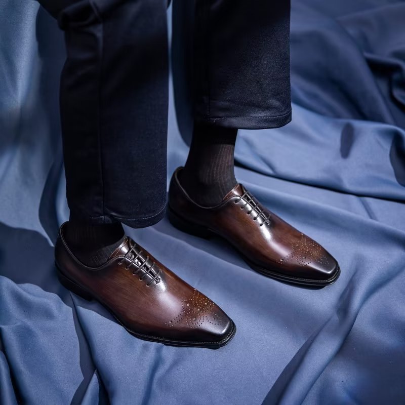 Formele Herenschoenen Luxe Rundleer Elegantie Oxford-schoenen - Koffie