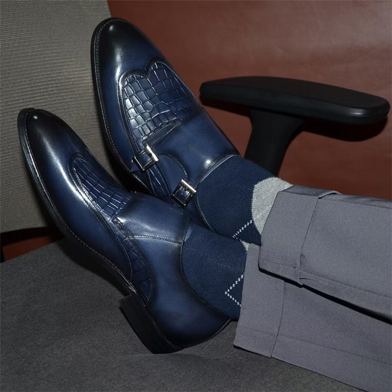 Formele Herenschoenen Met Gespsluiting Charme - Blauw