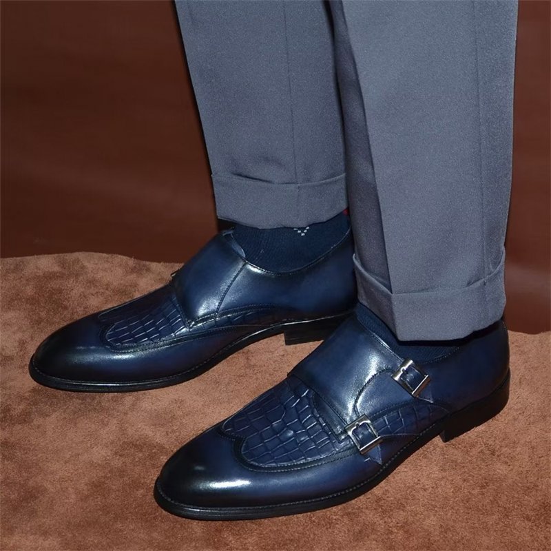 Formele Herenschoenen Met Gespsluiting Charme - Blauw