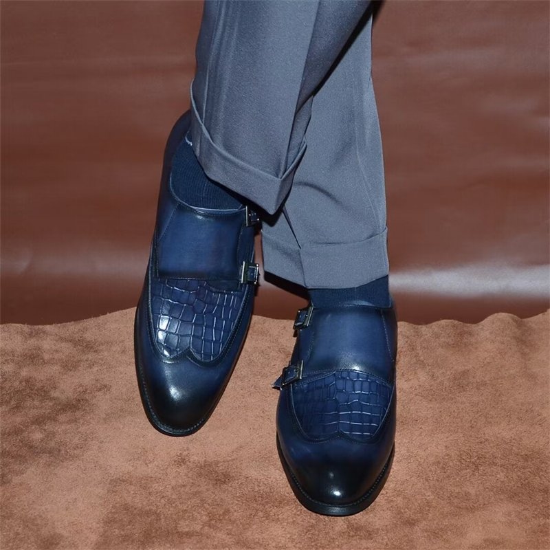 Formele Herenschoenen Met Gespsluiting Charme - Blauw