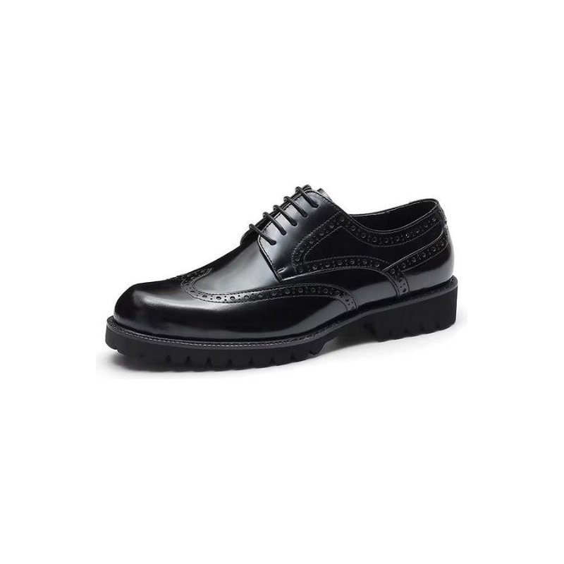 Formele Herenschoenen Met Reliëf Elegante Brogue-schoenen - Zwart