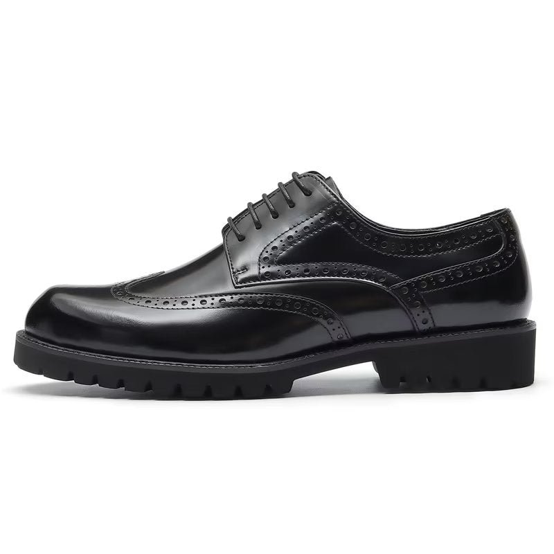 Formele Herenschoenen Met Reliëf Elegante Brogue-schoenen - Zwart