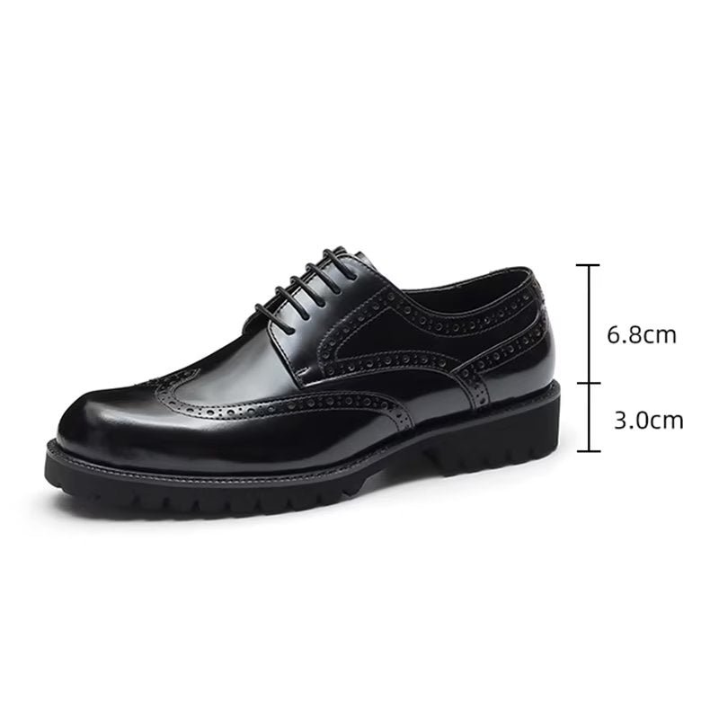 Formele Herenschoenen Met Reliëf Elegante Brogue-schoenen - Zwart