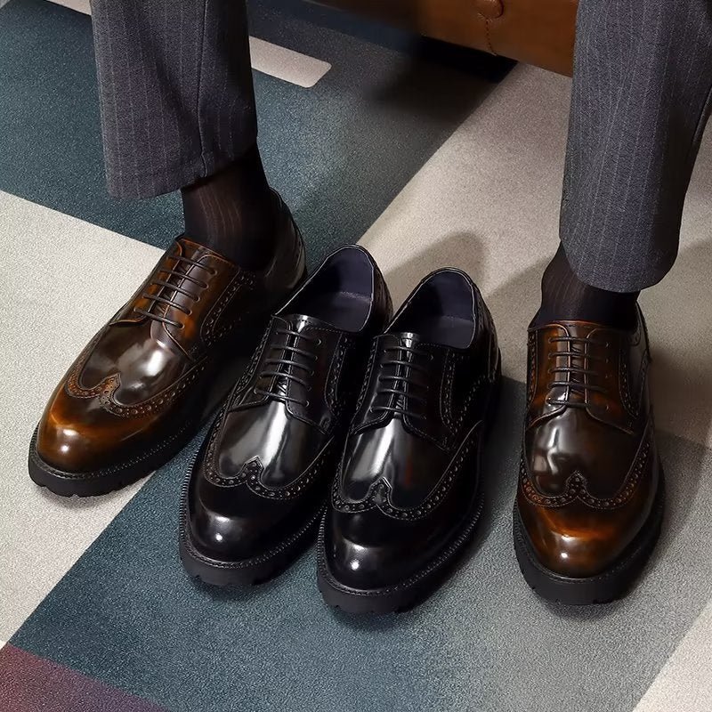 Formele Herenschoenen Met Reliëf Elegante Brogue-schoenen - Koffie