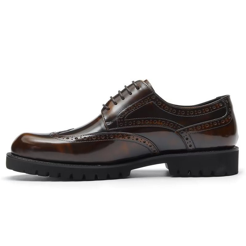 Formele Herenschoenen Met Reliëf Elegante Brogue-schoenen - Koffie