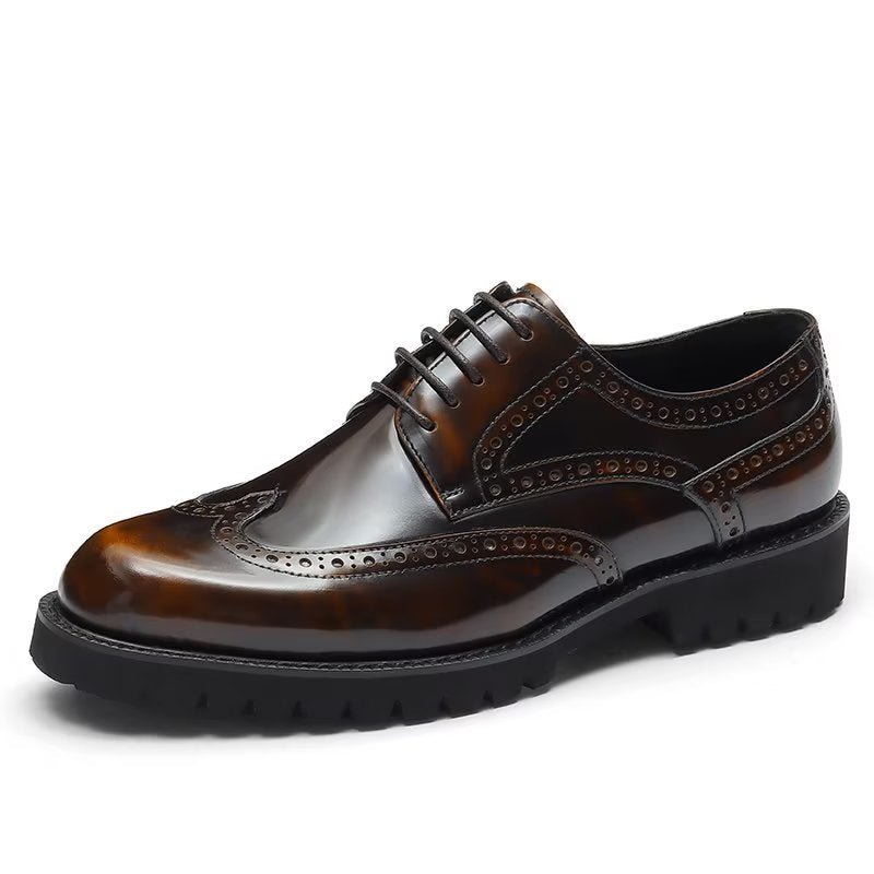 Formele Herenschoenen Met Reliëf Elegante Brogue-schoenen - Koffie