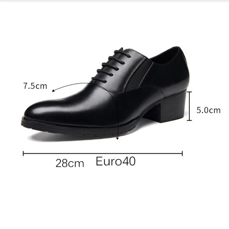 Formele Herenschoenen Met Reliëf Elegante Oxford-schoenen Puntige Neus - Zwart