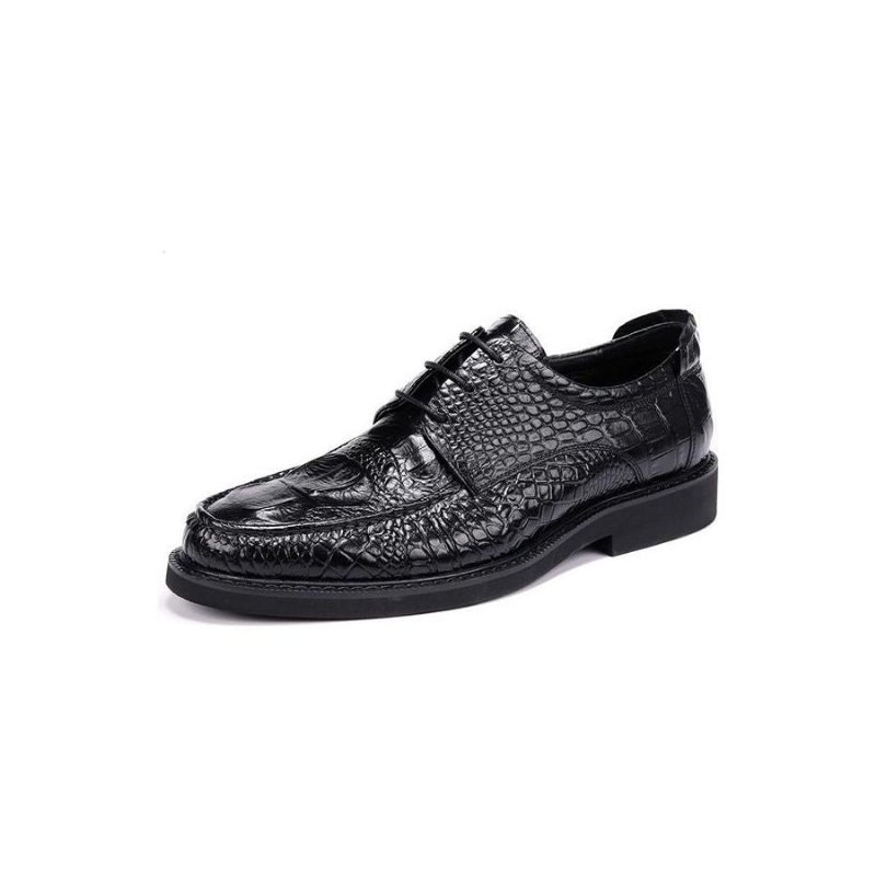 Formele Herenschoenen Met Ronde Neus Alligator Derbyschoenen Veters